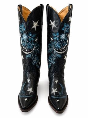 STETSON WOMEN'S LUNA TALL WESTERN BOOTS - SNIP TOE -DARK BLUE